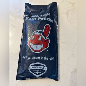 Chief Wahoo Logo Cleveland Indians Hooded Poncho Rain Wear‎ MLB NEW